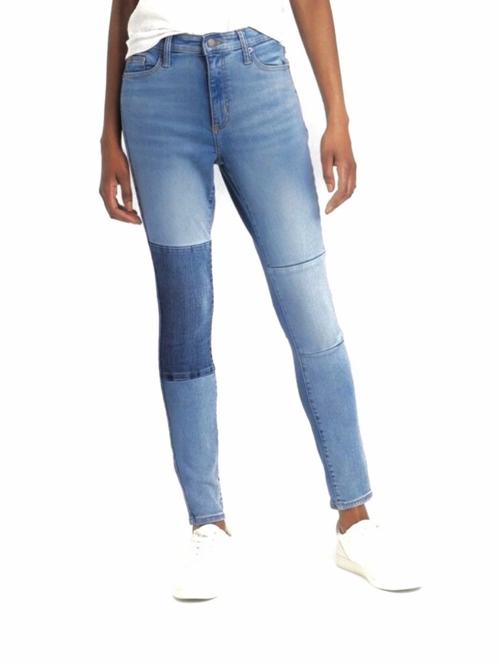 Universal Thread Light Blue Patchwork Skinny Jean… - image 1